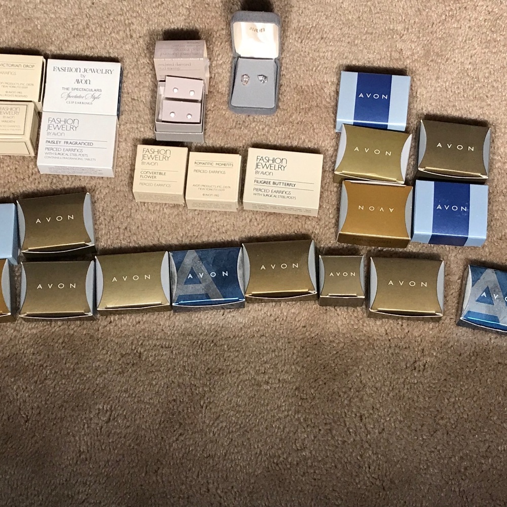 Avon Vintage Jewelry 24 piece lot Earrings.  In original boxes.